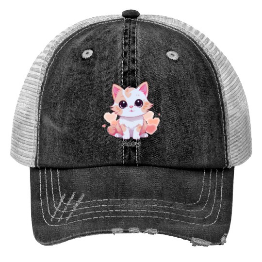Cat-Meow Print Trucker Hats