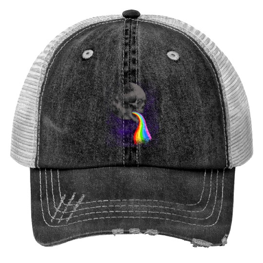 Goth Rock Satan Unicorn Festivals Death Metal Print Trucker Hats