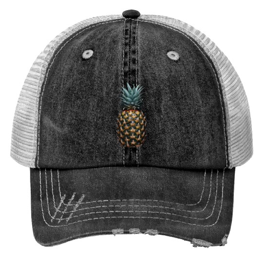 Pineapple Realistic Print Trucker Hats