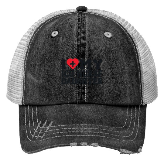 i love my icu nurse daughter Print Trucker Hats