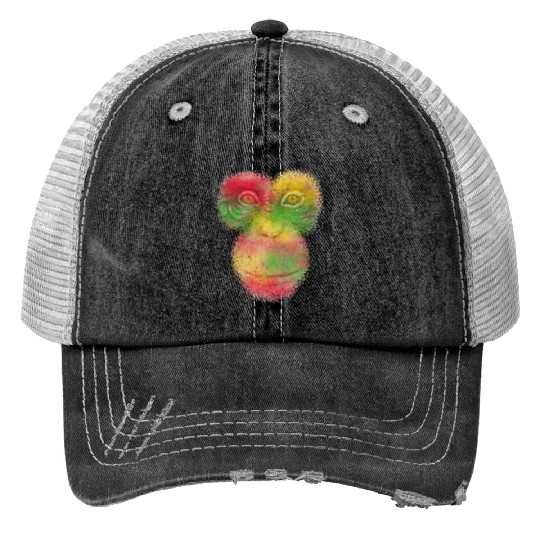 Colorful Retro Monkey Face Print Trucker Hats - Funny Monkey