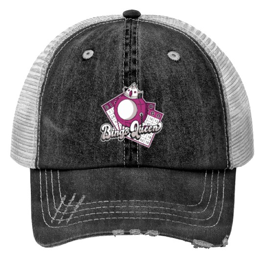 Bingo Queen Professional Caller Daubers Bingo Print Trucker Hats