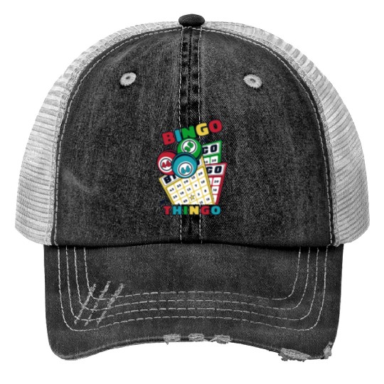 Bingo Is My Thingo Caller Daubers Professional Print Trucker Hats