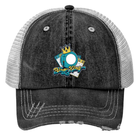 Bingo King Professional Caller Daubers Bingo Print Trucker Hats