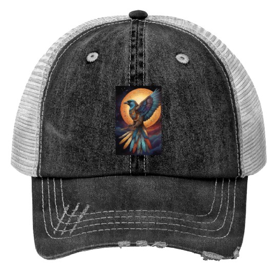 Bird of paradise Print Trucker Hats