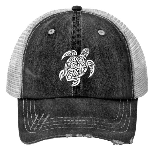 Elegant T Tattoo Turtle Print Trucker Hats