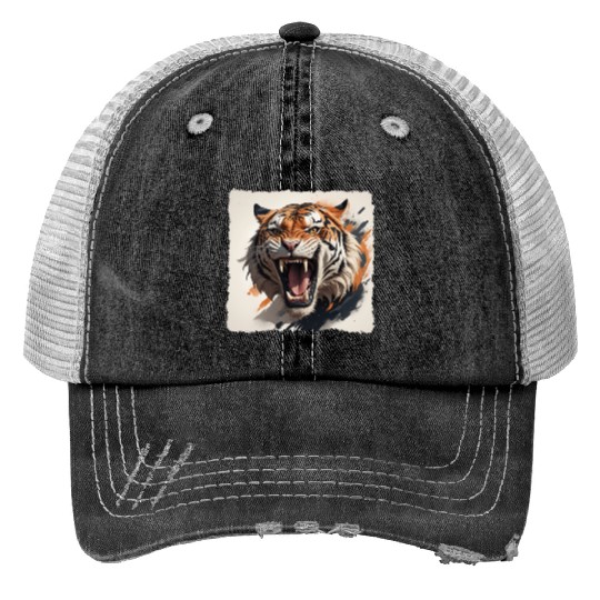 Don't Make a Roaring Tiger Angry Print Trucker Hats