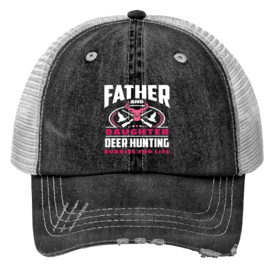 Father And Daughter Deer Hunting Buddies For Life Print Trucker Hats