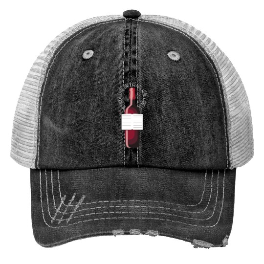 My Book Club Only Reads Wine Labels Print Trucker Hats