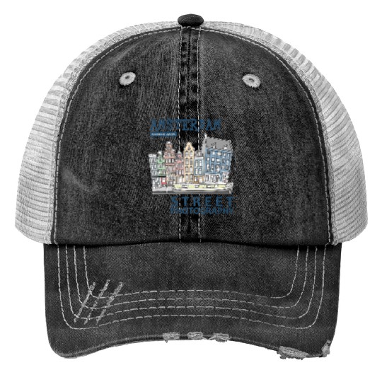 Amsterdam Street Photography Print Trucker Hats