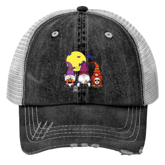Halloween Gnomes Cute Creepy Halloween Print Trucker Hats