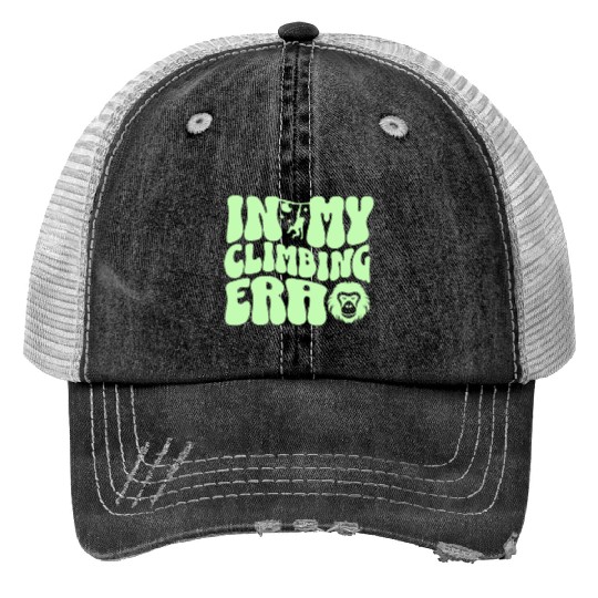 In my climbing era curvy boulderwriting bouldering Print Trucker Hats
