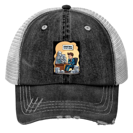 Adulting: The Unpaid Internship - Office Humor Print Trucker Hats