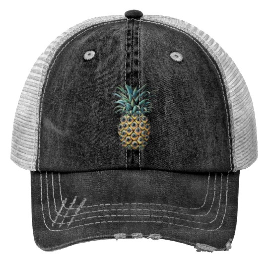 Weirdcore Aesthetic Pineapple Eyes Human Eyeball S Print Trucker Hats