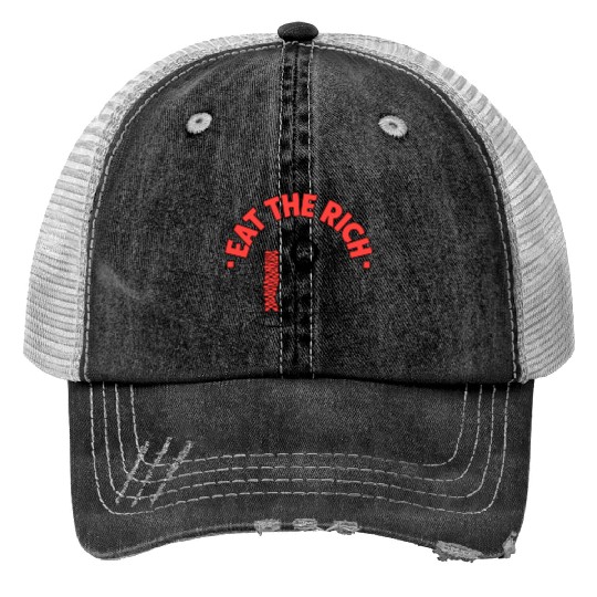 Eat The Rich Döner Kebab Satirical Design Print Trucker Hats