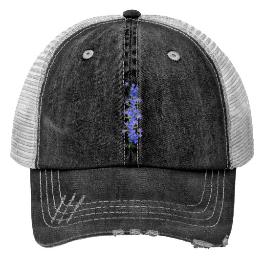 evergreen blue flowers blue blooms Print Trucker Hats