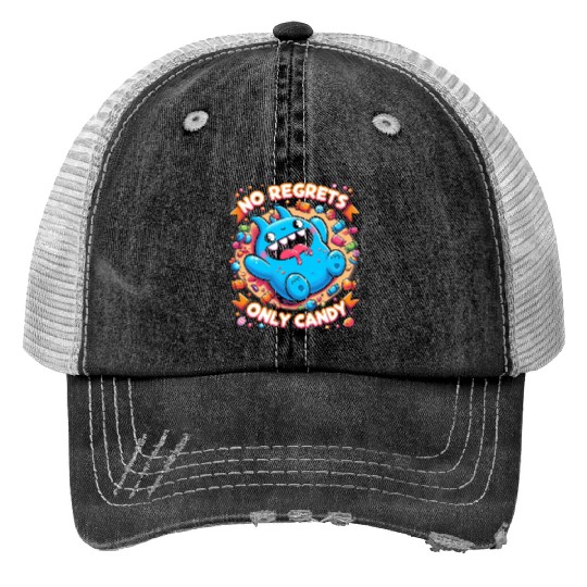 Stitch Halloween Disneyland No Regrets Only Candy Print Trucker Hats