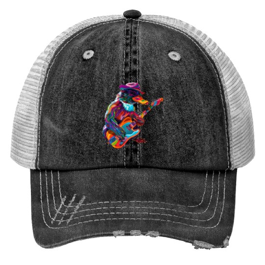 Platypus Mammal Guitar Cowboy Hat Popart Print Trucker Hats