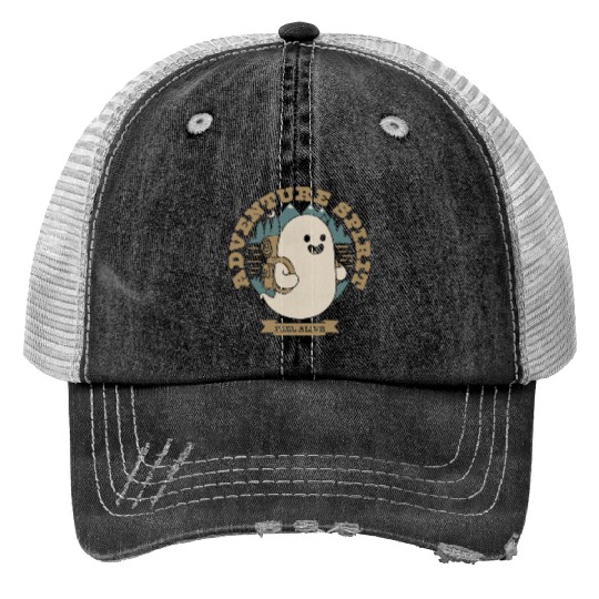 Adventure Spirit Print Trucker Hats