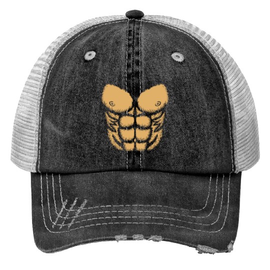 Monkey Chimpanzee Muscular Body Ape Print Trucker Hats