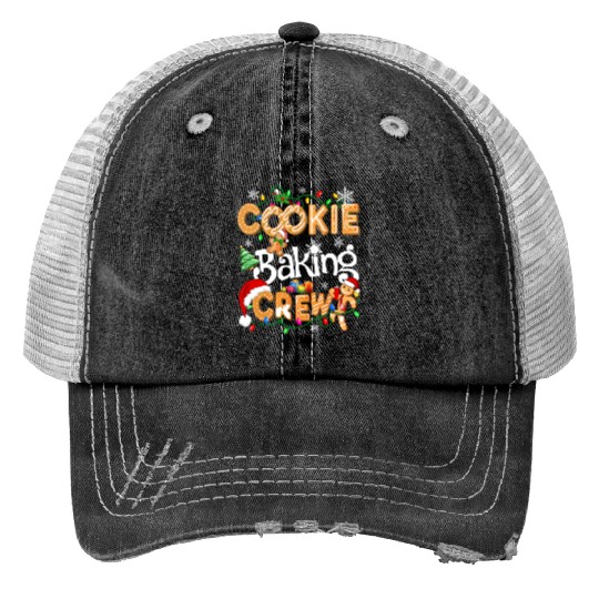 Cookie baking crew Cooking Lover Xmas Gingerbread Print Trucker Hats