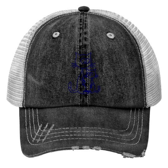 2 Curious Cats Looking Funny Mom Dad Little Kid Print Trucker Hats