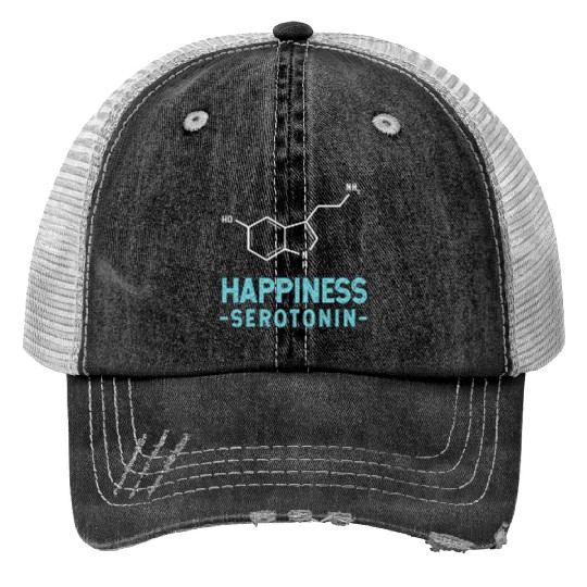 Organic Chemistry Happiness Serotonin Molecule Print Trucker Hats