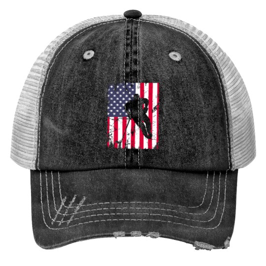 Cute idea American flag hokey lover Print Trucker Hats