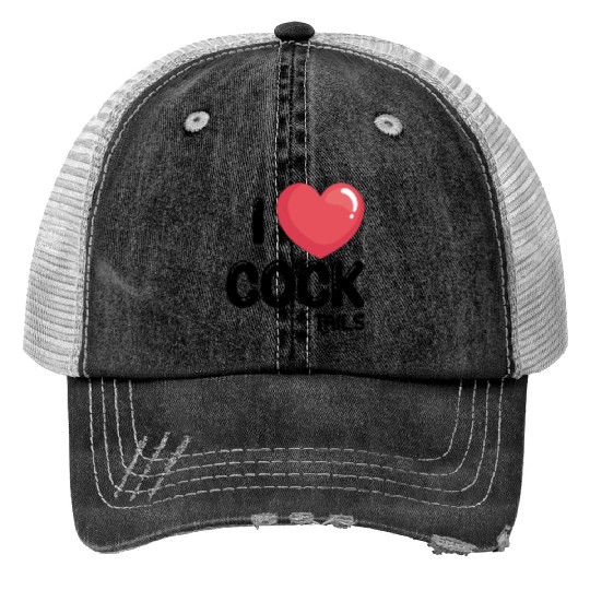 Funny I Love Cocktails 1 Print Trucker Hats