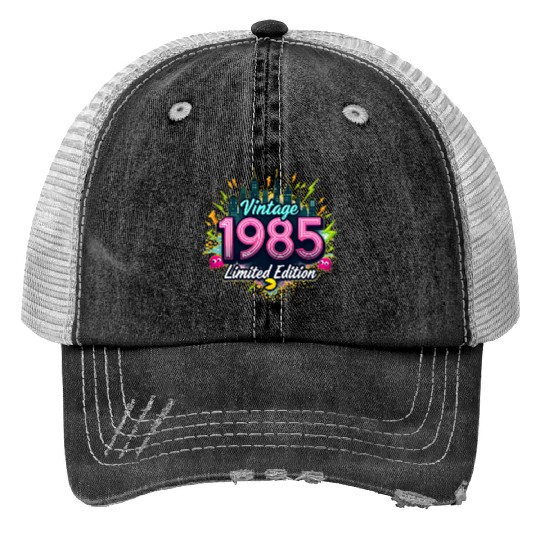 vintage 1985 limited edition Print Trucker Hats