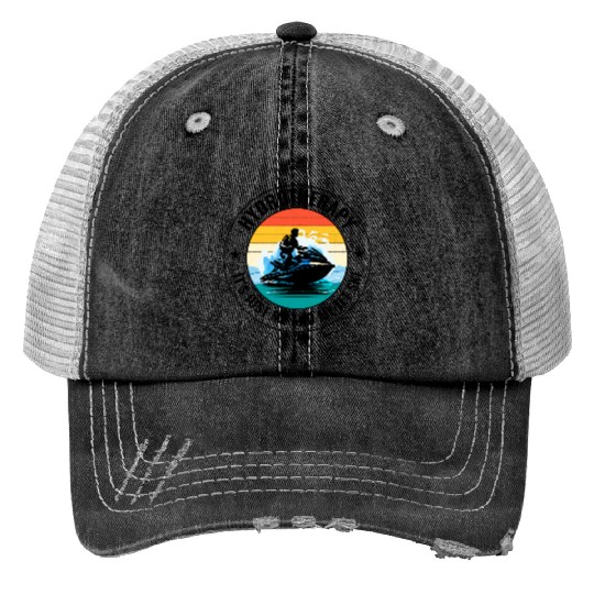 Jet Ski Hydrotherapy Ocean Adventure Watersports Print Trucker Hats