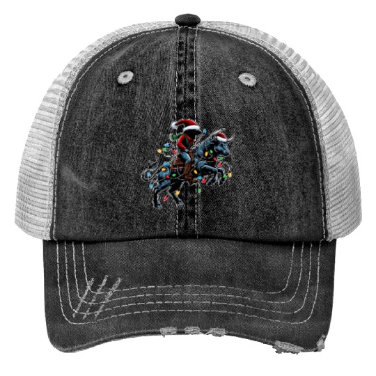 Rodeo Barrel Racer Barrel Racing Christmas Hat Print Trucker Hats