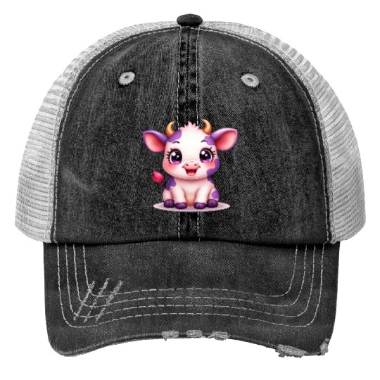 blueberry cow Gift unique Print Trucker Hats