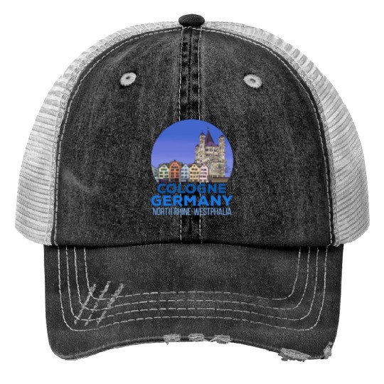Great Saint Martin Church Cologne Germany Print Trucker Hats