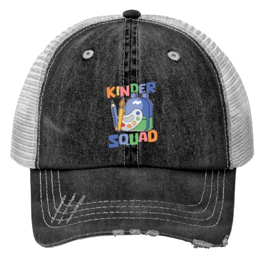 Elementary Teacher Squad Print Trucker Hats