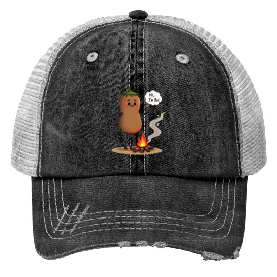 Chestnuts Roasting Christmas Cartoon Print Trucker Hats