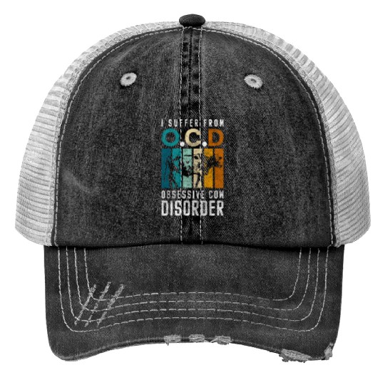 Cattle Farmer Calf Farmer Print Trucker Hats