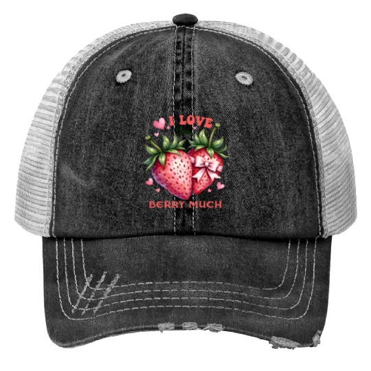 Valentines Day, Valentine Retro Print Trucker Hats