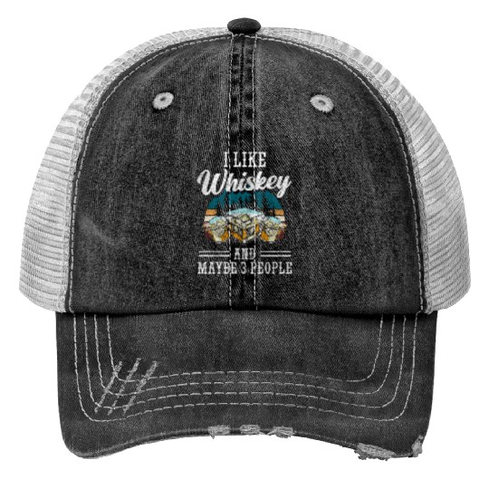 Alcohol Lifestyle Ice Cubes Print Trucker Hats