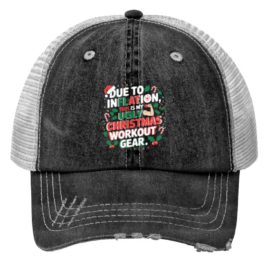 Inflation-Proof Christmas Workout Print Trucker Hats