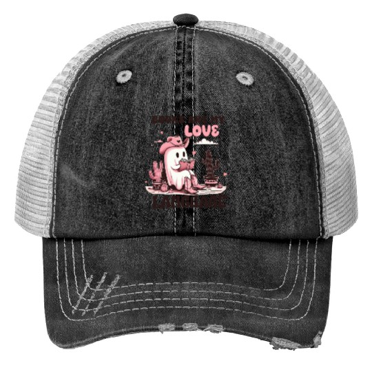 Valentines Cute, Valentine Retro Print Trucker Hats