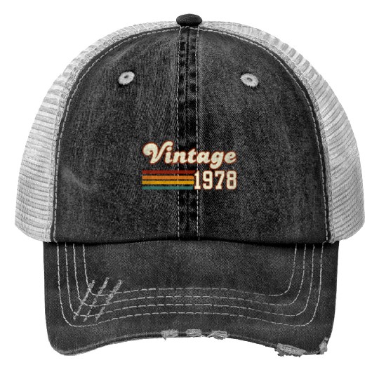 47th Birthday Gift - Vintage 1978 Print Trucker Hats