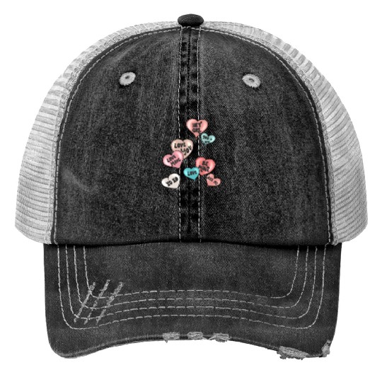Valentines Day, Valentine Retro Print Trucker Hats