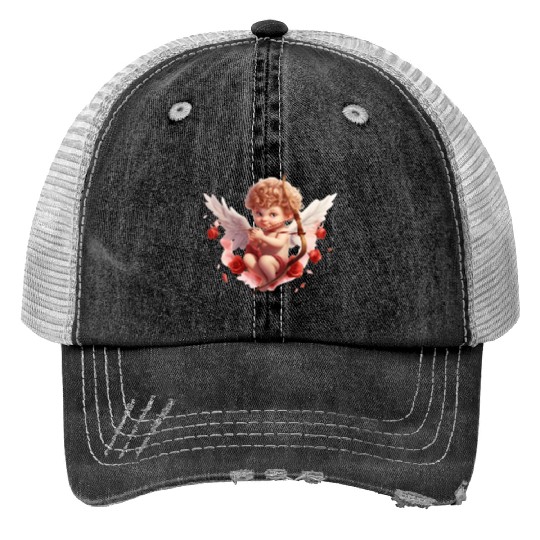 Happy Valentine Day, Valentines, Valentines Day Print Trucker Hats
