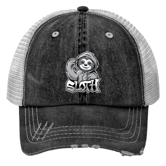 Sloth Hip-Hop Urban Style Funny Animal Print Trucker Hats