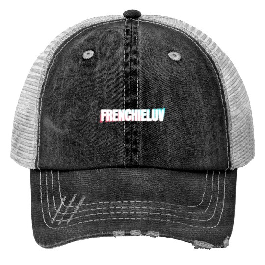 Frenchie Love Print Trucker Hats