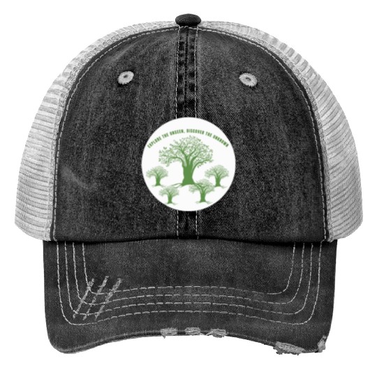 Green Tree Environmentalism Advocacy Print Trucker Hats