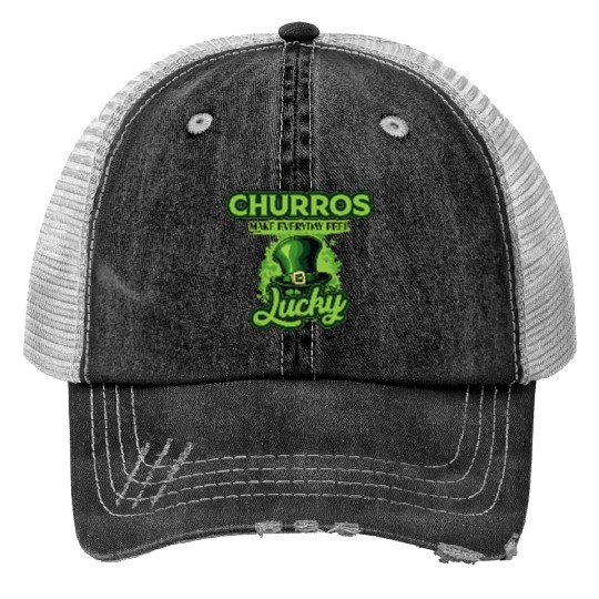 Churros Make Everyday Feel Lucky St Patricks Day Print Trucker Hats
