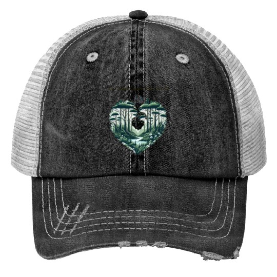 Evergreen Nature Lover Art Print Trucker Hats