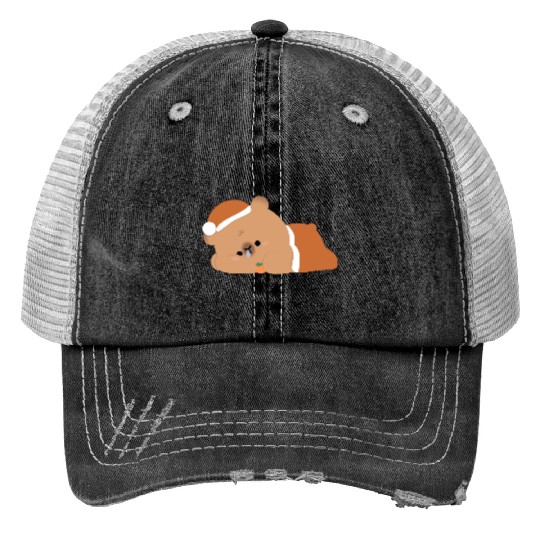 Tired Capybara Print Trucker Hats